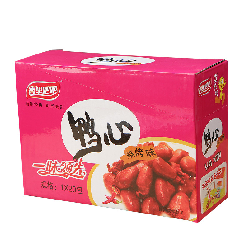 香里吧吧麻辣鸭心即食整箱
