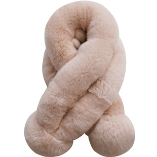 [御皮坊]真獭兔毛围巾女加厚整皮休闲百搭皮草韩版软妹潮流围脖