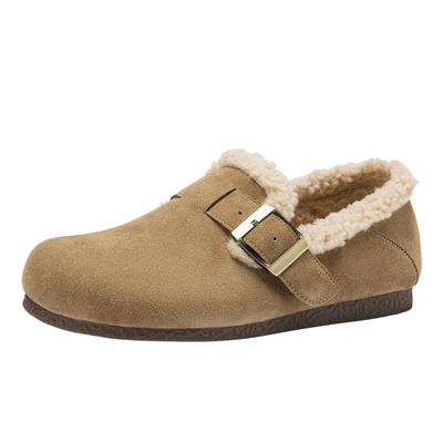 勃肯雪地靴女毛毛平底加绒棉靴