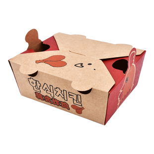 牛皮纸防漏一次性炸鸡打包盒韩式烤肉食品密封便当外卖打包盒子