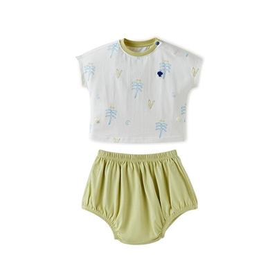 babycare儿童纯棉睡衣夏款男童空调服