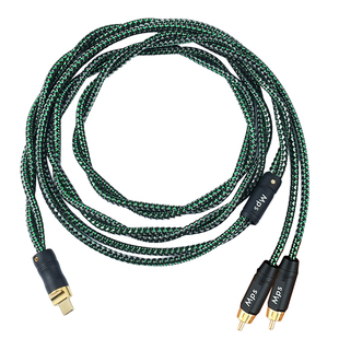 Mps单晶铜TypeC转接双莲花RCA一分二平板手机音箱音响HiFi音频线