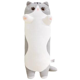 猫咪玩偶抱枕女生睡觉毛绒玩具公仔冰丝抱睡长条夹腿大布娃娃床上