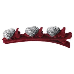 爱心公主头编发发夹儿童侧边刘海夹秋冬植绒发卡前额碎发夹子头饰