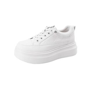 蜘蛛王女鞋2025春季厚底休闲运动鞋白底时尚舒适小白鞋女潮流板鞋