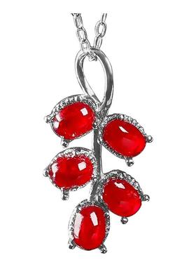 天然朱砂晶体软宝石吊坠