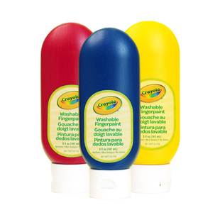 绘儿乐Crayola儿童专用手指画颜料红黄蓝3色幼儿园专用安全无毒可水洗颜料经典5盎司