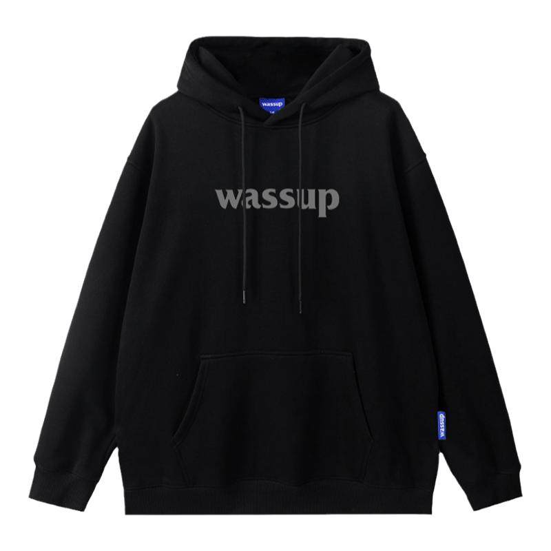 WASSUP字母国潮连帽卫衣重磅