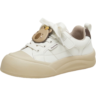 天美意儿童厚底大头运动板鞋女童休闲鞋大小童2025秋新款TX006C85