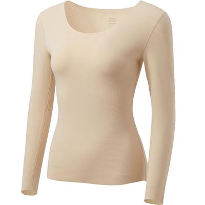 德绒发热羊绒蚕丝保暖上衣女