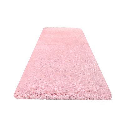 卧室粉色少女心长毛绒床边地毯