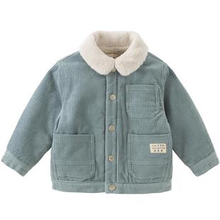 戴维贝拉儿童灯芯绒外套男童2026新款加绒上衣男宝宝秋冬A类夹克