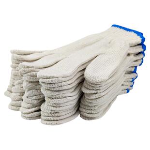 手套劳保工作耐磨防滑透气工业干活加厚薄款男白色棉线线手套批发