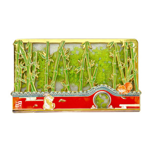 杜甫草堂 金属磁吸竹影流沙冰箱贴 博物馆文创礼品纪念品生日礼物