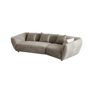 现代简约布艺沙发意式极简小户型客厅创意羊羔绒弧形设计师家具