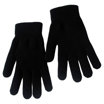 纯色针织手套男女士秋冬季保暖加绒弹力毛线分指学生骑行防寒手套