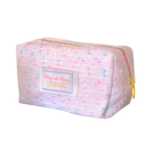 BLEU et ROSE【棉花糖】原创立体花呢可爱化妆包收纳袋大容量秋冬