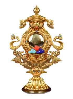 吉祥藏传八瑞物密宗纯铜组合摆件