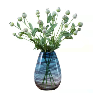 新款仿真罂粟大烟果枝假花diy花材北欧虞美人果家居橱窗摆设道具