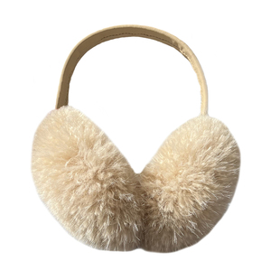 FNDOLL仿羊卷毛耳暖可折叠保暖耳罩冬纯色毛绒耳套防冻耳朵耳捂子