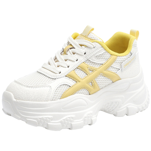 大东官方小个子增高老爹鞋女款2026新款春季厚底运动鞋白色休闲鞋