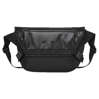 单肩斜挎包男款大容量潮摩托车胸包背包男士骑行磁吸扣单肩包跨包