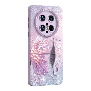 珠光蝴蝶适用华为mate70pro手机壳mate70腕链mate70pro+套60新款50硅胶40全包防摔30高级感20一体支架10女的