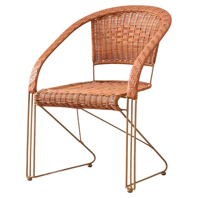阳台户外钢筋藤椅靠背椅子办公室家用休闲久坐不累舒服透气高靠背