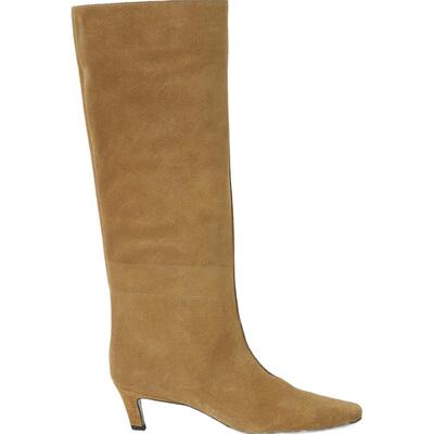 【季末折扣】TOTEME 女秋冬经典棕色调绒面革及膝长靴