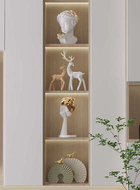 高级感玄关隔断摆件入户客厅电视柜酒柜装饰办公室艺术软装工艺品