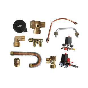 小型气泵直联式空气压缩机配件弯头单向阀机头连接铝管过滤清器