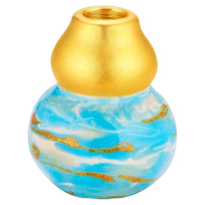 金至尊黄金葫芦吊坠2026新款硬足金彩色小葫芦转运珠金串珠路路通