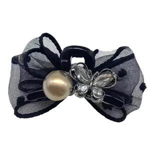 2024新款网纱蝴蝶结抓夹小抓夹侧边碎发刘海发夹气质公主头发卡女