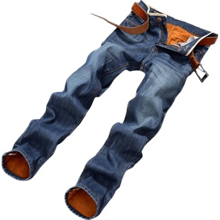 BENDOG男士牛仔裤加绒秋冬季加厚直筒休闲韩版潮青年宽松牛仔长裤