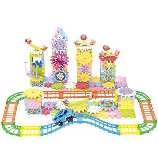 电动积木齿轮拼插益智大颗拼装玩具套装科教DIY拼搭幼儿园男女孩