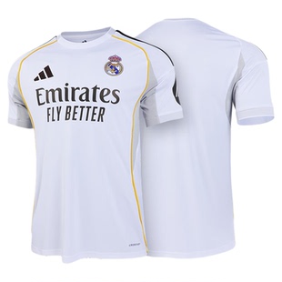Adidas皇马足球服阿迪达斯2526赛季主场球迷版短袖印号球衣JJ1931