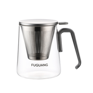 富光茶水分离泡茶杯大容量玻璃杯子带把手男士办公室水杯2025新款