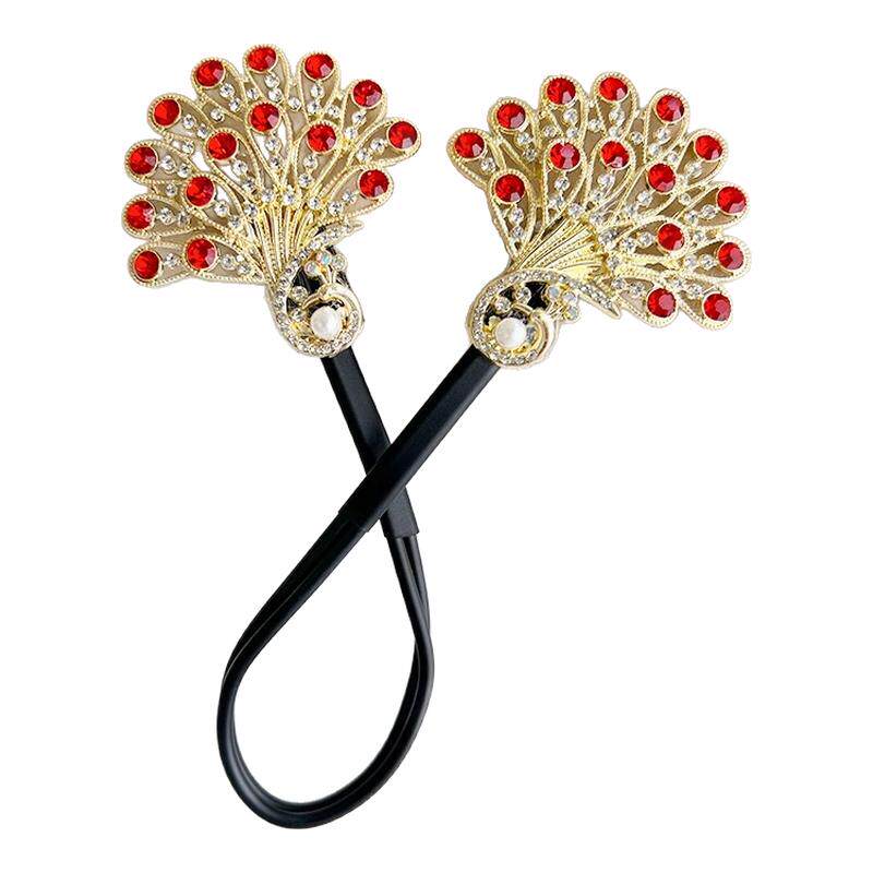 丸子头孔雀开屏盘发器2025新款高端后脑勺扭扭夹子羽毛发夹头饰女