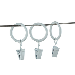 圆圈罗马杆钢丝绳挂钩窗帘扣环夹子金属顺滑罗马圈简易窗帘配件
