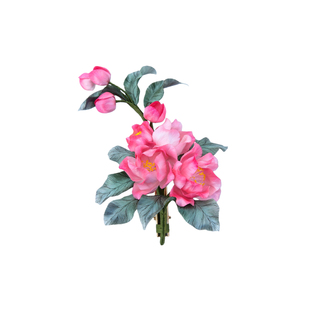 繁花入梦纯手工非遗绒花发夹子粉色海棠花古风发饰汉服新中式头饰