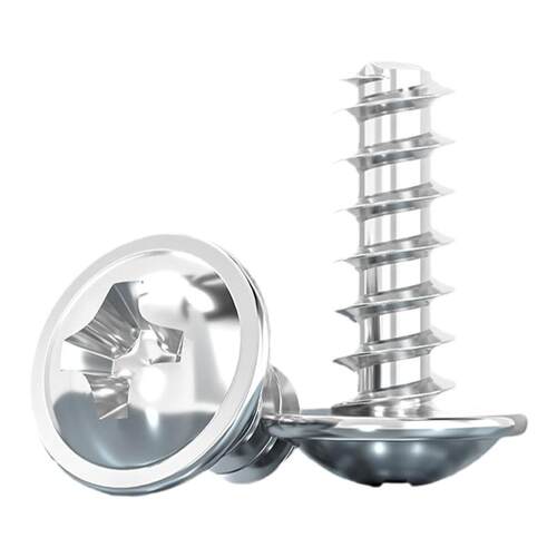 PWB 304不锈钢十字圆头带垫平尾自攻螺丝盘头螺钉M2M2.6M3M4M5mm