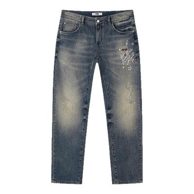 KARL LAGERFELD【棉】做旧褪色潮流牛仔长裤25早秋新款老佛爷男装