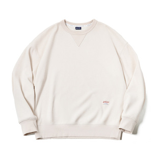 马登工装 美式复古重磅雪尼尔卫衣无帽宽松圆领打底长袖T恤男秋冬