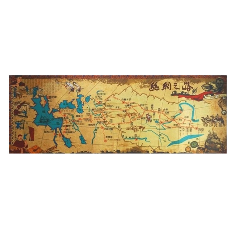 敦煌壁画丝巾丝绸之路地图披肩