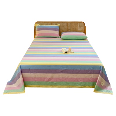 无印良品全棉色织水洗棉床单单件