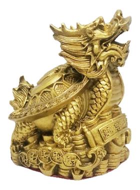 寅亥堂纯黄铜铸造龙龟摆件吉祥物