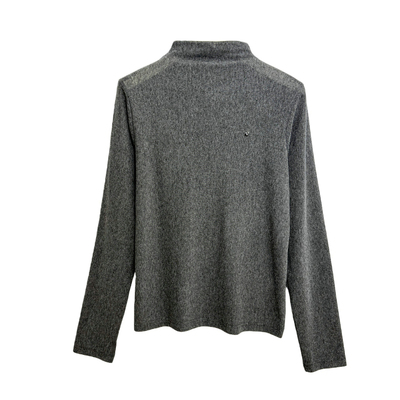 灰色立领秋冬新款微透打底衫女薄