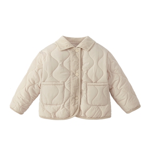 [抑菌远红外]儿童外套男童夹棉时尚翻领棉衣女孩衣服宝宝棉服