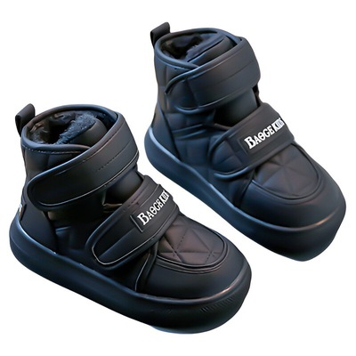 女童加绒加厚雪地靴防滑儿童2025新款冬季防水大棉鞋男孩防滑短靴