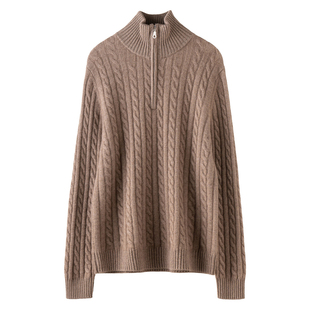 2025秋冬新款女羊绒100纯羊绒半高领半拉链套衫保暖羊绒上衣长袖